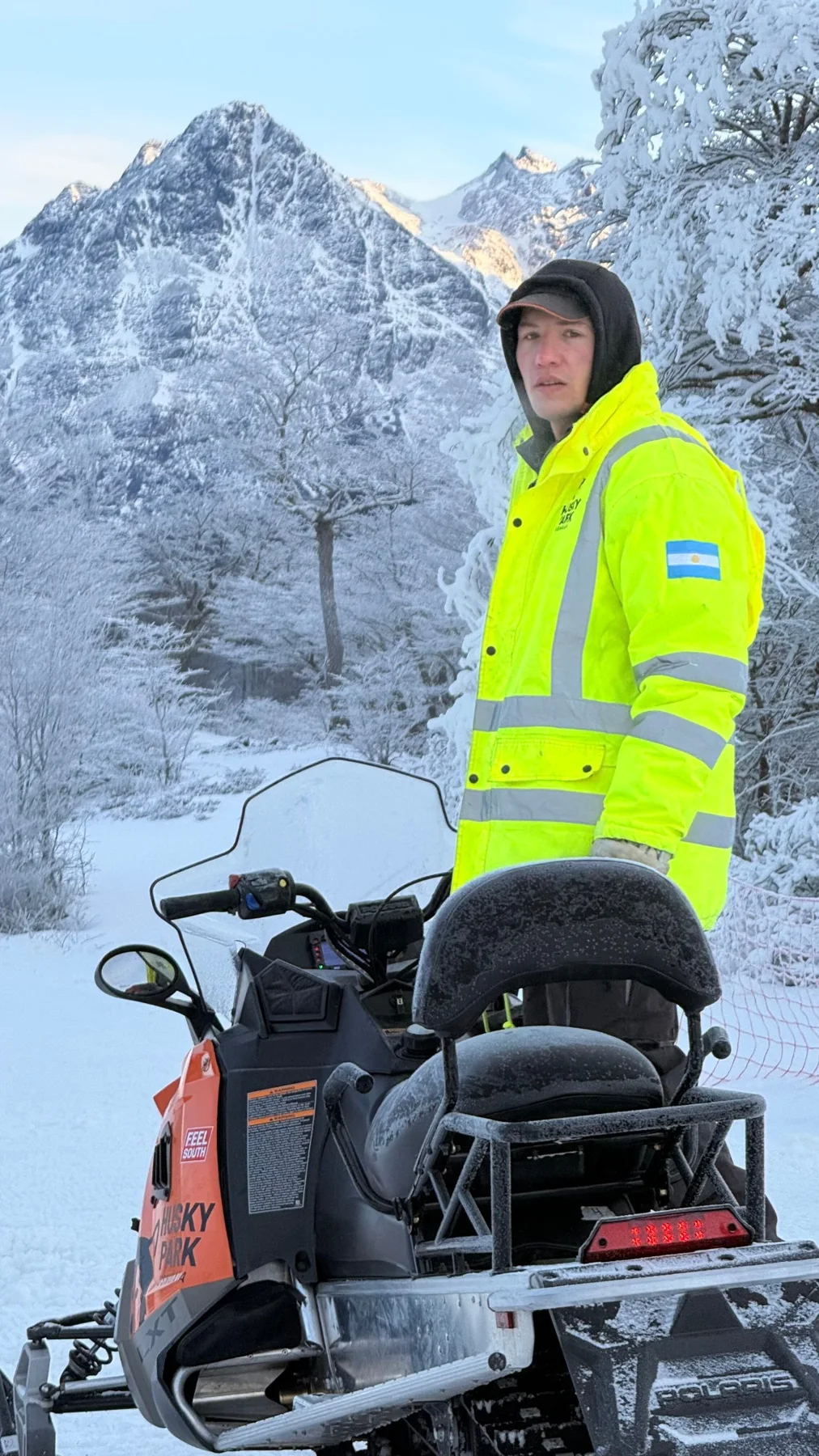 Snowmobile field portrait
