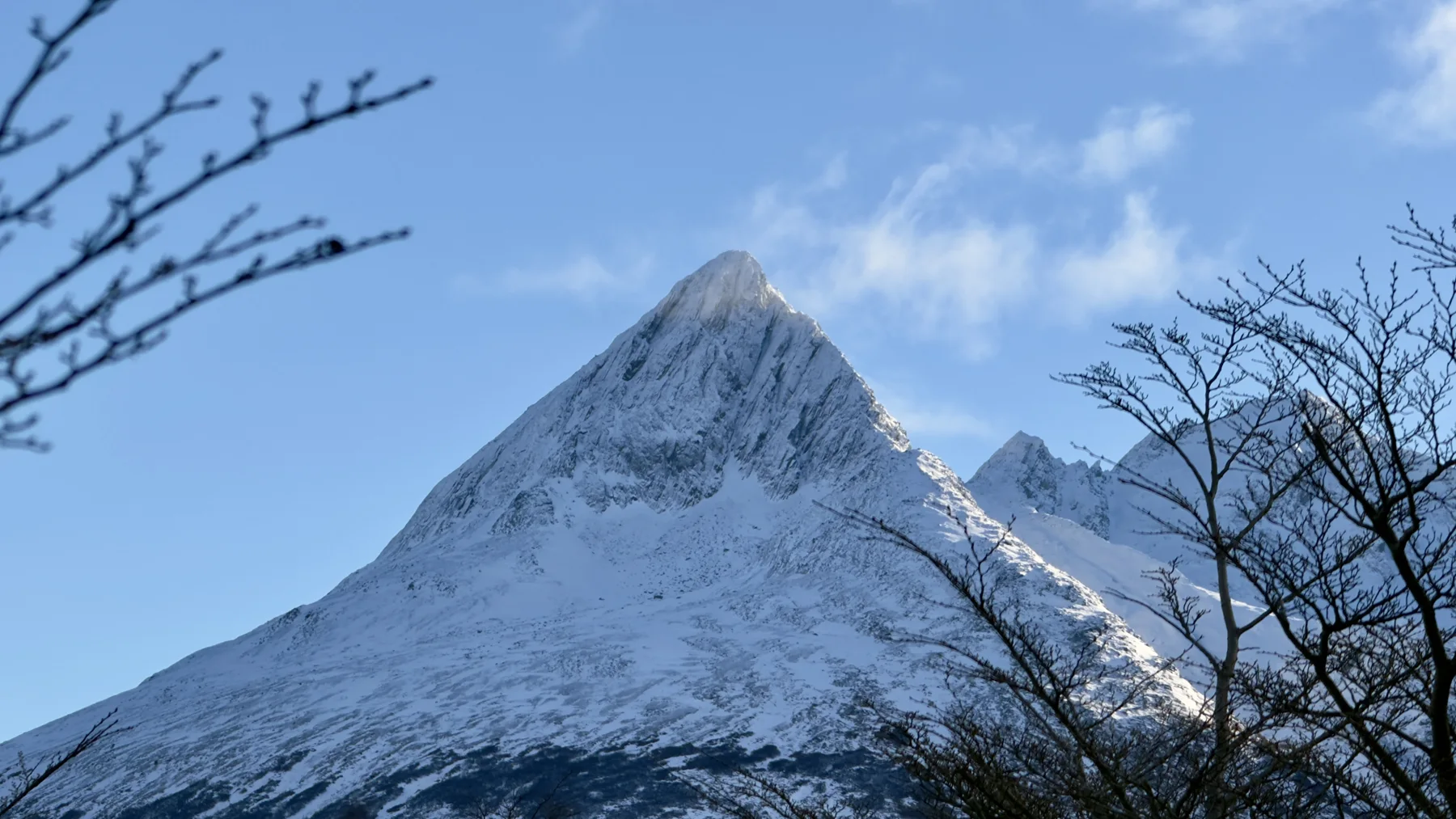 Snow-covered mountain peak