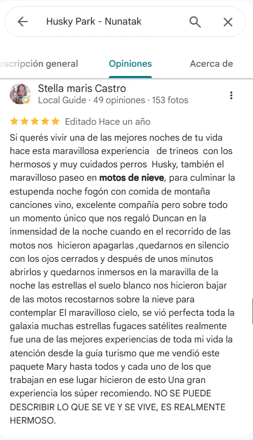 Review screenshot: Stella maris Castro