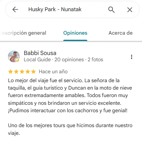 Review screenshot: Babbi Sousa