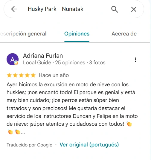 Review screenshot: Adriana Furlan