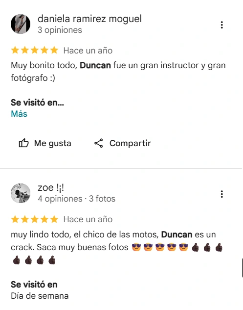 Review screenshot: daniela ramirez moguel · zoe